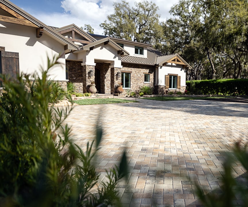 Pavers in front of a home in Clermont, Florida.